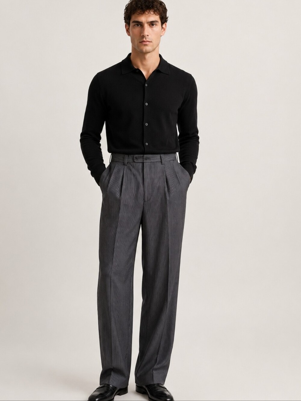 EJ Samuel Italy, Superior 150's Luxury Gray/Black Pants 46L/40W, NEW Waist 36"